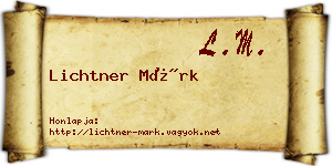 Lichtner Márk névjegykártya